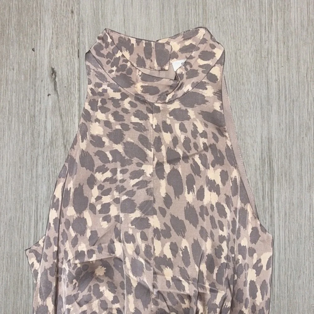 Neutral Animal Print Silk Dress
